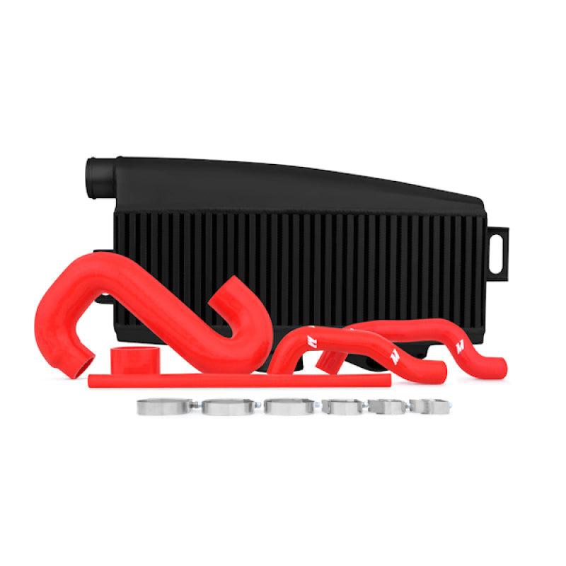 Mishimoto Subaru 02-07 WRX/04-07 STi Top-Mount Intercooler Kit - Powder Coated Black &amp; Red Hoses - MMTMIC-WRX-01BKRD