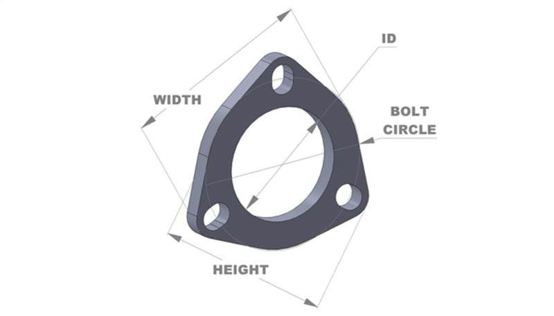 Vibrant 3-Bolt T304 SS Exhaust Flanges (3in I.D.) - 5 Flange Bulk Pack - 1483