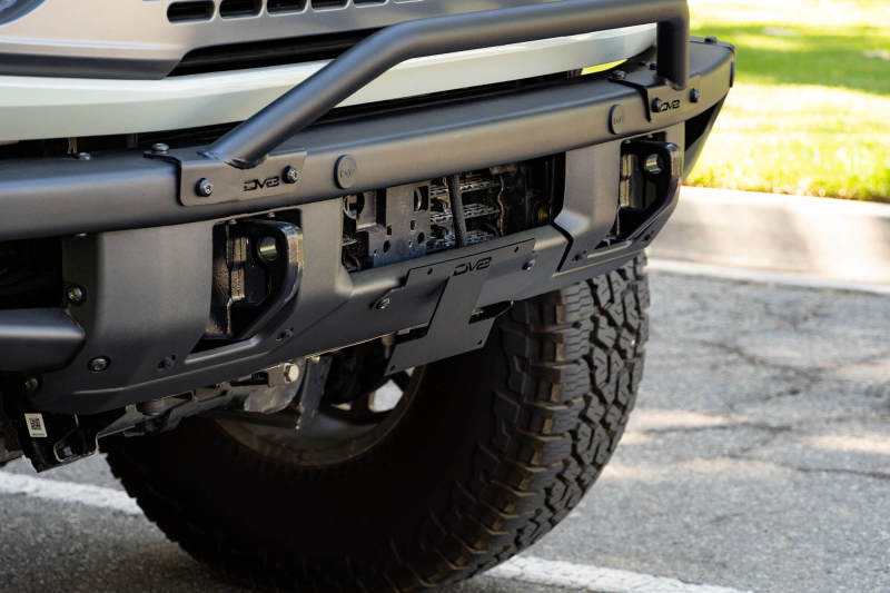 DV8 Offroad 21-24 Ford Bronco Factory Front Bumper Licence Relocation Bracket - Front